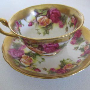 Royal Chelsea Golden Rose Tea Cup 3983A English Tea Cup and Saucer Bone China